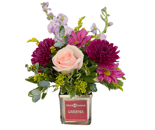 Double Time Candle Floral Arrangement