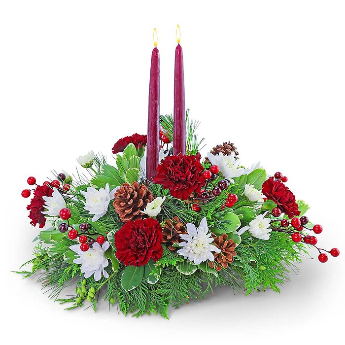 Cranberry Christmas Centerpiece